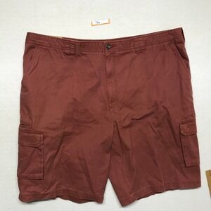 Savane Relaxed Fit Austin Cargo Shorts Mens 48W Dusty Red Flat Front Cotton